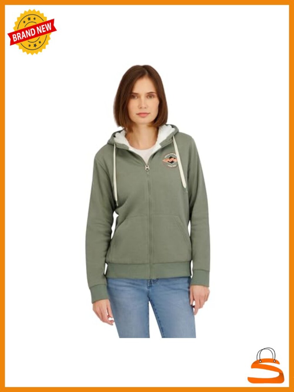 Full Zip Sherpa Lined Hoodie Jacket Fleece Outdoor